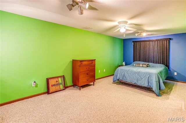 1302 Walnut St, Jerseyville, IL 62052 - bedroom with carpet flooring, baseboards, and a ceiling fan