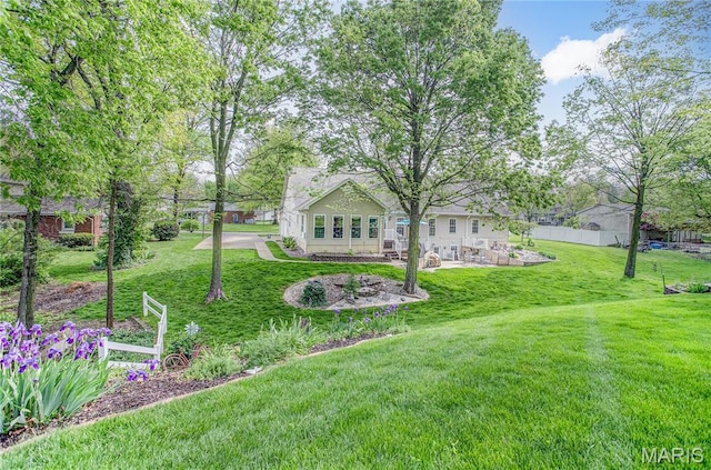 1302 Walnut St, Jerseyville, IL 62052 - view of green lawn with a patio area