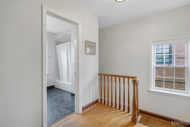 7423 Tulane Ave, Saint Louis, MO 63130 - hall featuring baseboards and wood finished floors