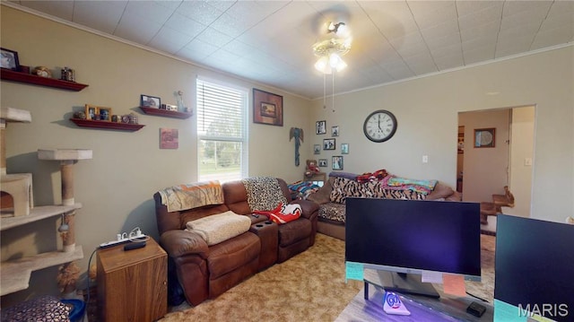 8777 State Route 162, Troy, IL 62294 - living room featuring ornamental molding and ceiling fan