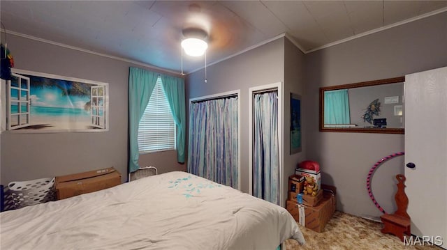 8777 State Route 162, Troy, IL 62294 - bedroom with ornamental molding and a ceiling fan