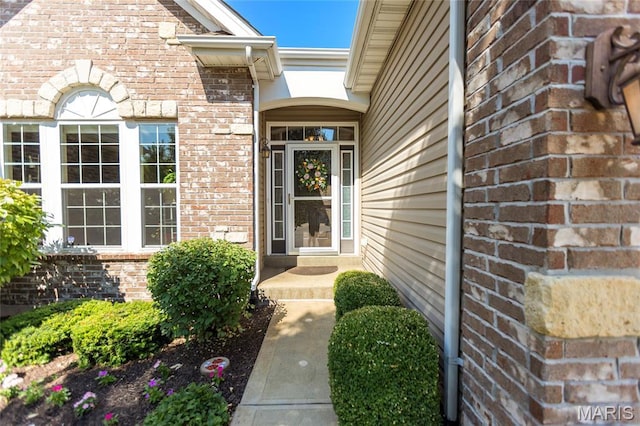 341 Brunhaven Ct, Chesterfield, MO 63017 - doorway to property with brick siding