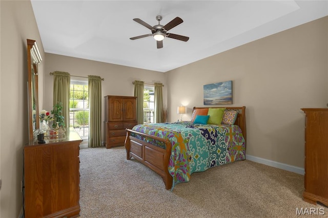 341 Brunhaven Ct, Chesterfield, MO 63017 - bedroom featuring light colored carpet and a ceiling fan