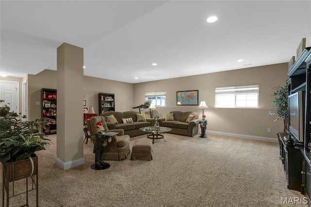 341 Brunhaven Ct, Chesterfield, MO 63017 - carpeted living area featuring recessed lighting