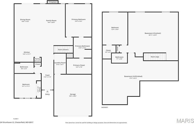 341 Brunhaven Ct, Chesterfield, MO 63017 - view of floor plan / room layout