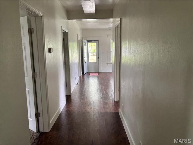 1014 E Broadway, Centralia, IL 62801 - hallway with dark wood finished floors and baseboards