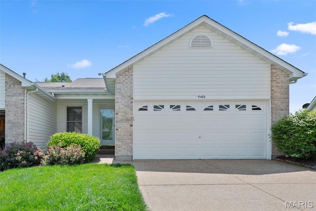 1149 Silo Bnd Unit 341A, Wentzville, MO 63385 - ranch-style home with brick siding, concrete driveway, and a garage