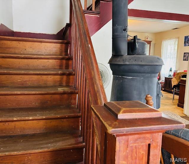 206 1st St, Steelville, MO 65565 - stairs featuring wood finished floors