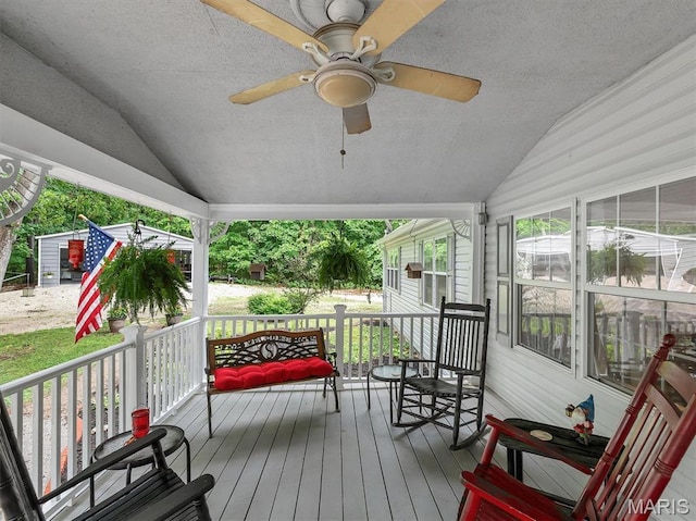 3870 Wilkinson Rd, De Soto, MO 63020 - porch featuring ceiling fan