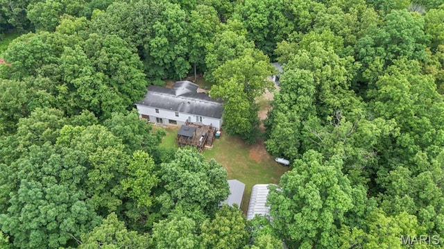 3870 Wilkinson Rd, De Soto, MO 63020 - aerial overview of property's location with a heavily wooded area