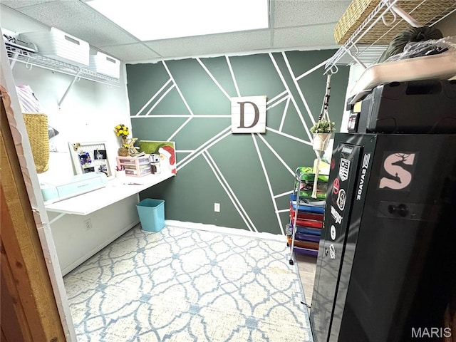 office area featuring baseboards