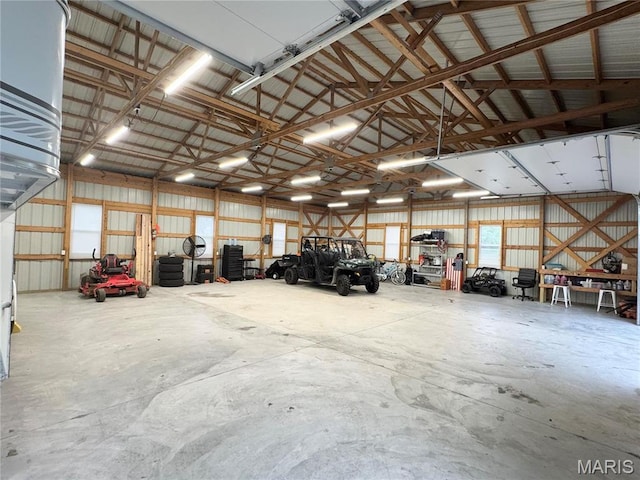 garage featuring metal wall