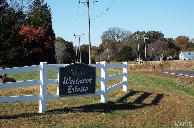 view of community sign