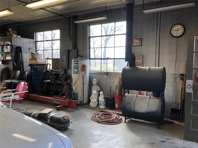 1500 Gravois Rd, High Ridge, MO 63049 - garage with water heater and concrete block wall