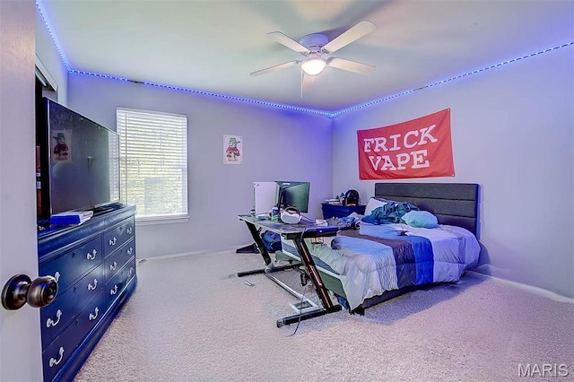 904 Indian Rock Ct, Wentzville, MO 63385 - carpeted bedroom with ceiling fan and baseboards