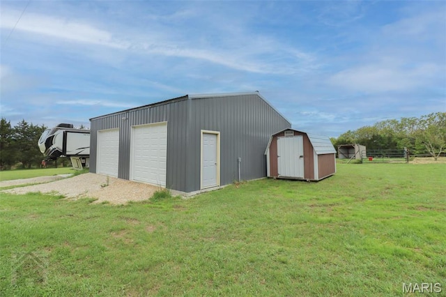 view of shed