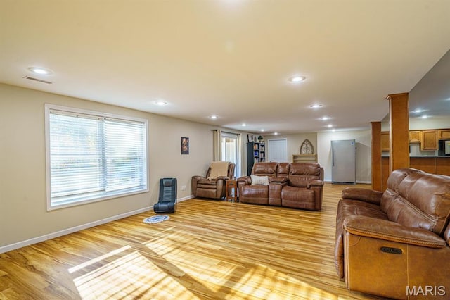 10365 Justin Cir, Rolla, MO 65401 - living room with light wood-type flooring, recessed lighting, healthy amount of natural light, and baseboards