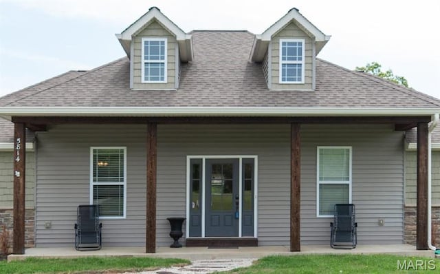 5814 Calvey Creek Rd, Robertsville, MO 63072 - back of house with roof with shingles and covered porch