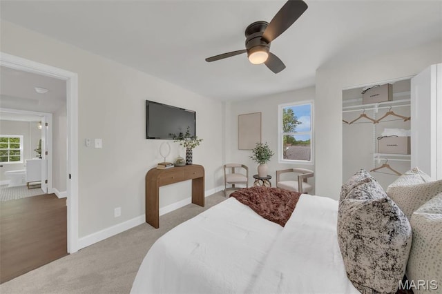 6815 Wise Ave, Saint Louis, MO 63139 - carpeted bedroom with baseboards and a ceiling fan