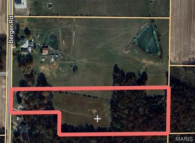 56 Berger Rd, Middletown, MO 63359 - map / location with property boundaries highlighted