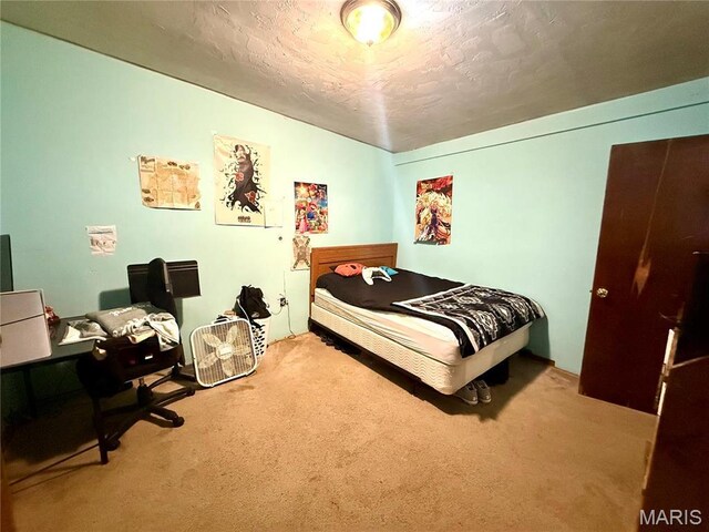 56 Berger Rd, Middletown, MO 63359 - bedroom with carpet, an office area, and a textured ceiling