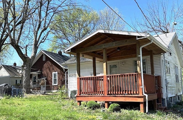 9909 Baltimore St, Belleville, IL 62223 - rear view of property with covered porch