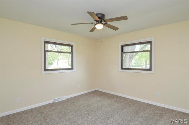 19 Ruth Ann Dr, Godfrey, IL 62035 - carpeted spare room featuring healthy amount of natural light, baseboards, and ceiling fan