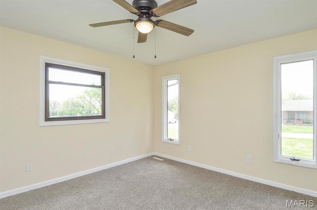 19 Ruth Ann Dr, Godfrey, IL 62035 - carpeted spare room with plenty of natural light, baseboards, and a ceiling fan