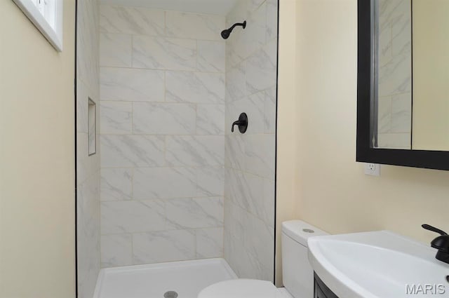 19 Ruth Ann Dr, Godfrey, IL 62035 - bathroom featuring toilet, vanity, and a shower stall