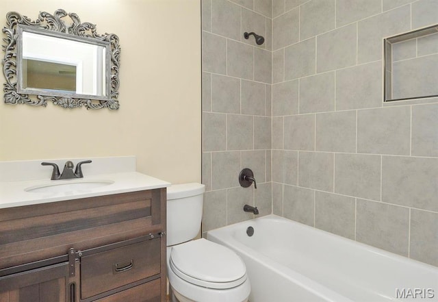 19 Ruth Ann Dr, Godfrey, IL 62035 - bathroom with vanity, toilet, and tub / shower combination