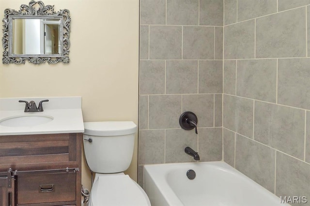19 Ruth Ann Dr, Godfrey, IL 62035 - bathroom with toilet, vanity, and washtub / shower combination