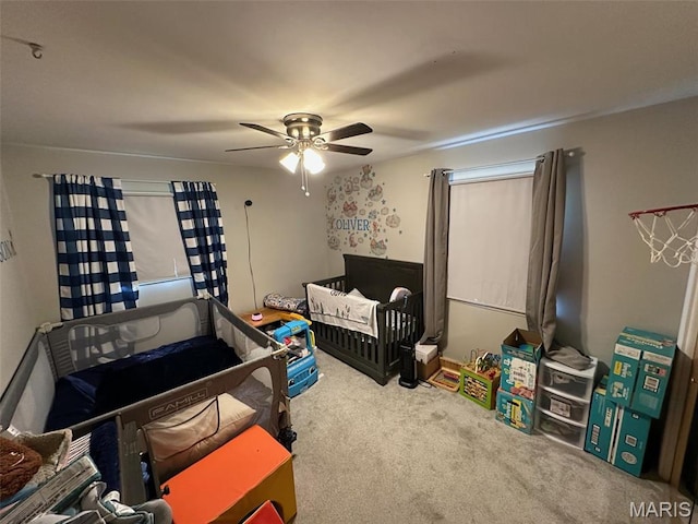 1621 Shurtleff Ct, Alton, IL 62002 - carpeted bedroom featuring a ceiling fan