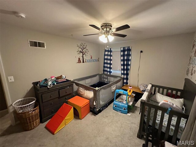 1621 Shurtleff Ct, Alton, IL 62002 - bedroom featuring carpet floors and ceiling fan