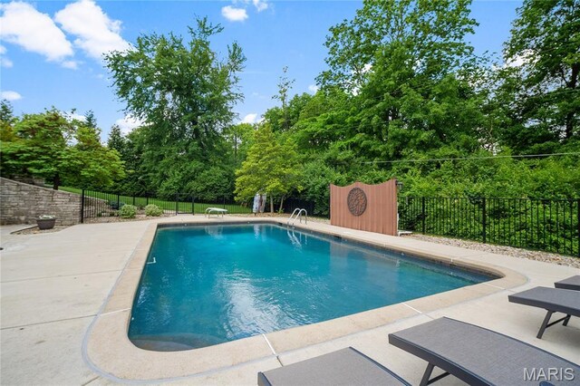 12935 Topping Estates Dr, Town And Country, MO 63131 - view of swimming pool featuring a patio area and fence
