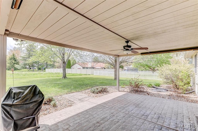 3708 Rhetts Lndg, Shiloh, IL 62221 - view of patio featuring a ceiling fan and area for grilling