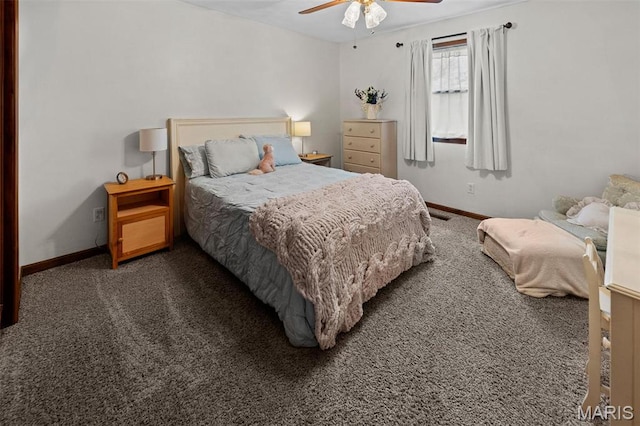3708 Rhetts Lndg, Shiloh, IL 62221 - carpeted bedroom featuring baseboards and ceiling fan