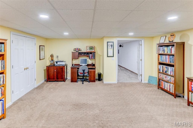 3708 Rhetts Lndg, Shiloh, IL 62221 - carpeted office featuring recessed lighting, a paneled ceiling, and baseboards