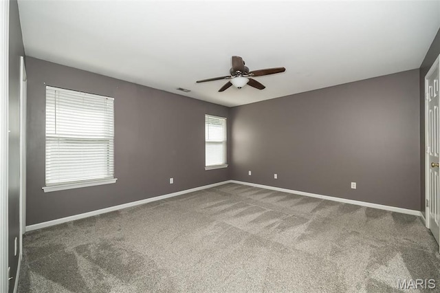 5541 Wavecrest Cir, Saint Charles, MO 63304 - empty room with ceiling fan, carpet, and baseboards