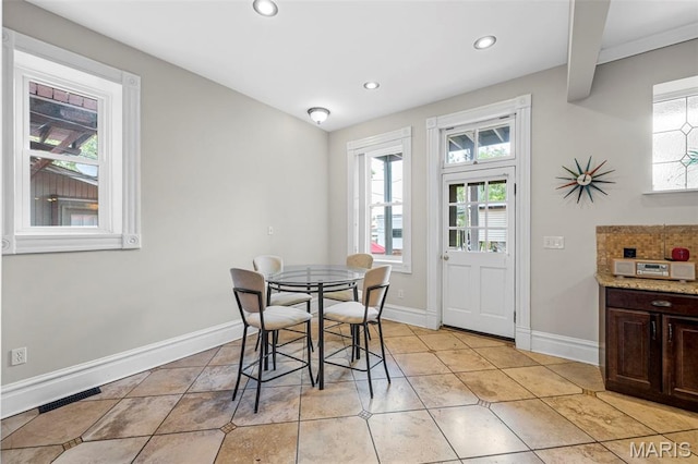 2612 S Compton Ave, Saint Louis, MO 63118 - dining area featuring recessed lighting and light tile patterned floors