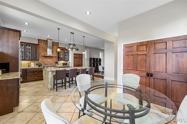 2612 S Compton Ave, Saint Louis, MO 63118 - dining area featuring recessed lighting and baseboards