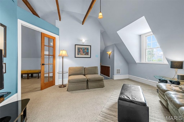 2612 S Compton Ave, Saint Louis, MO 63118 - living area featuring carpet floors and french doors