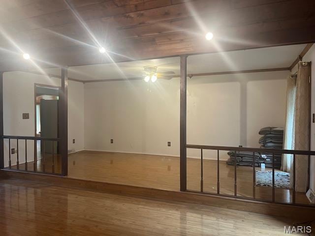 3106 Mimosa St, Cape Girardeau, MO 63701 - basement with a ceiling fan and wood finished floors