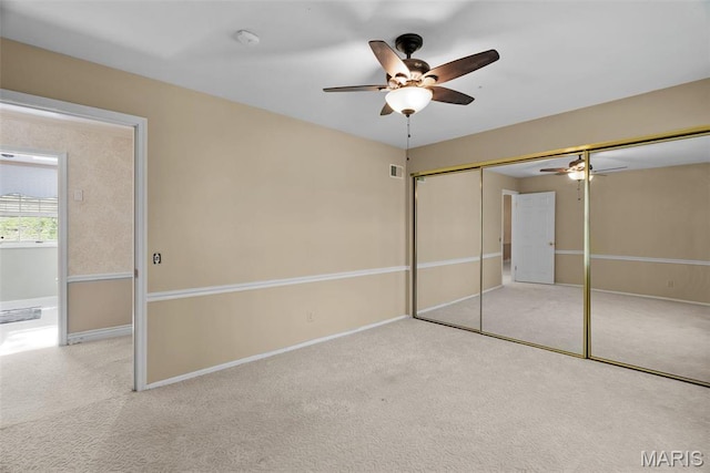 19 Sackston Woods Ln, Saint Louis, MO 63141 - unfurnished bedroom featuring carpet floors, a closet, ceiling fan, and baseboards