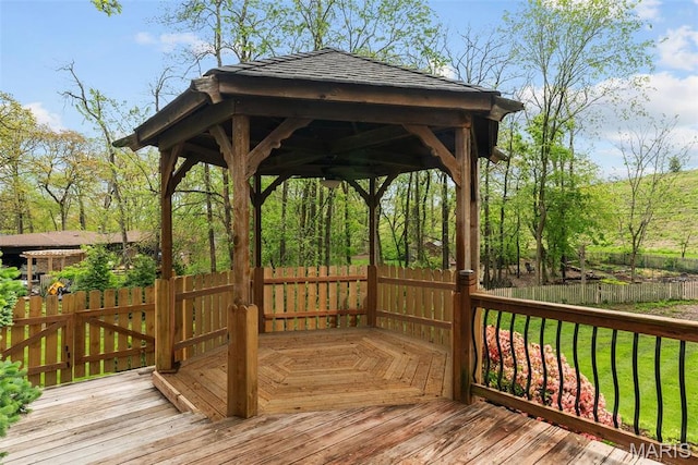 19 Sackston Woods Ln, Saint Louis, MO 63141 - wooden deck featuring a gazebo and fence
