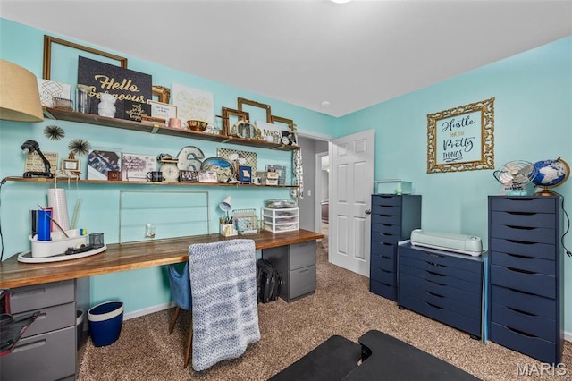 office with carpet flooring and baseboards