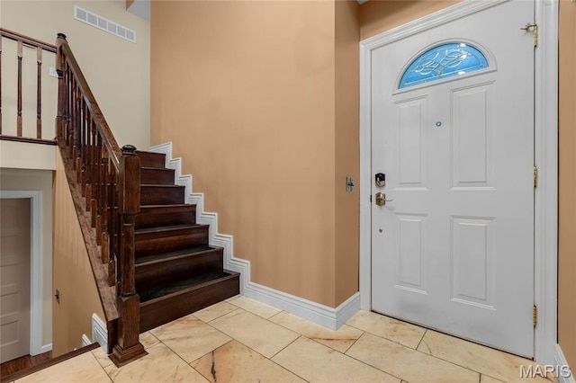 2022 Tramore Ct, Chesterfield, MO 63017 - entrance foyer with baseboards and stairs