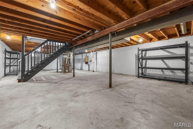 948 Barbara Ann Ln, Ellisville, MO 63021 - unfinished below grade area featuring stairs and heating unit