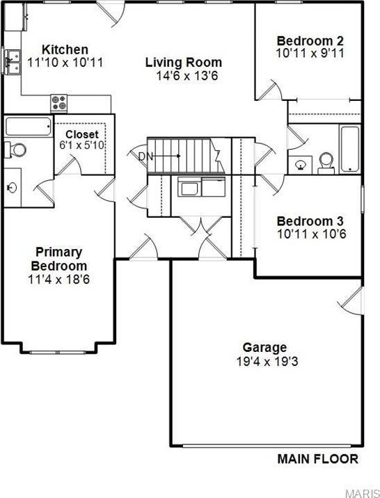 705 Fulton St, Gillespie, IL 62033 - room layout