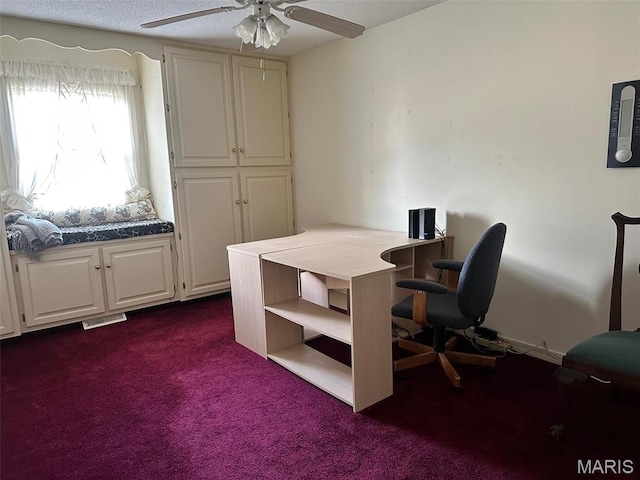 109 Link Dr, Sikeston, MO 63801 - office space featuring a ceiling fan and dark colored carpet