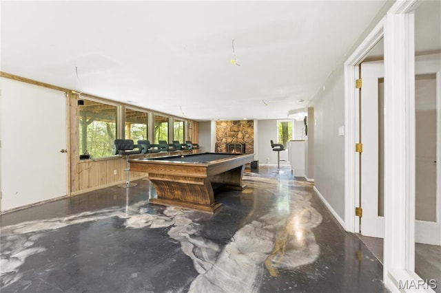 1626 Viola Dr, Imperial, MO 63052 - recreation room with healthy amount of natural light, billiards, and a stone fireplace